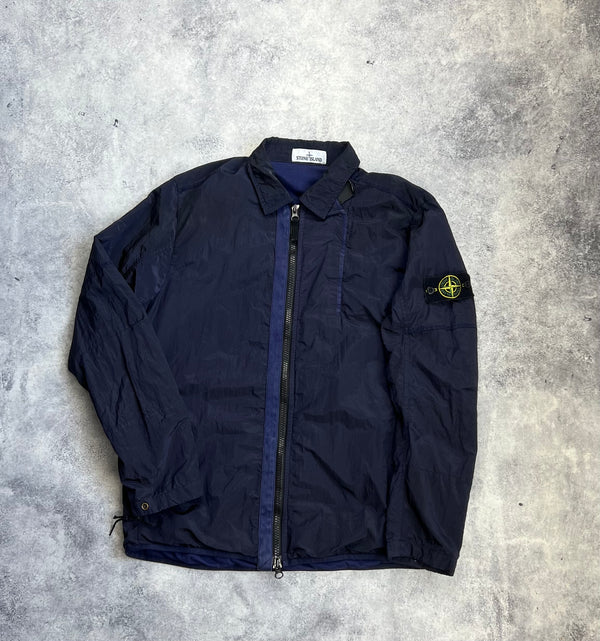 Stone island AW18 navy nylon metal zipped overshirt