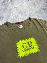 CP company khaki block logo tee