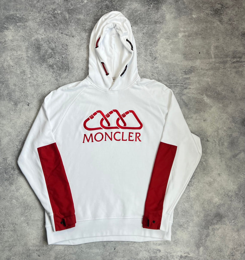 Moncler white logo hoodie