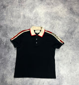 Gucci black stripe polo shirt