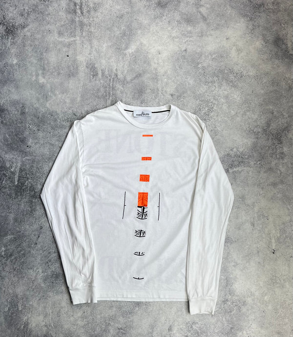 Stone island 2020 white L/S graphic tee