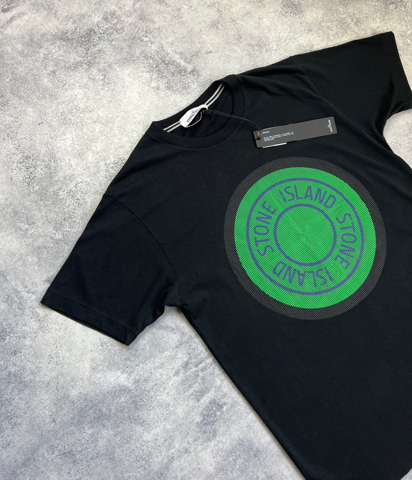 Stone island 2021 black holographic tee