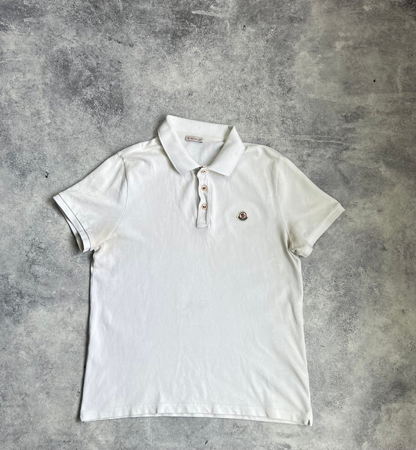 Moncler white polo shirt