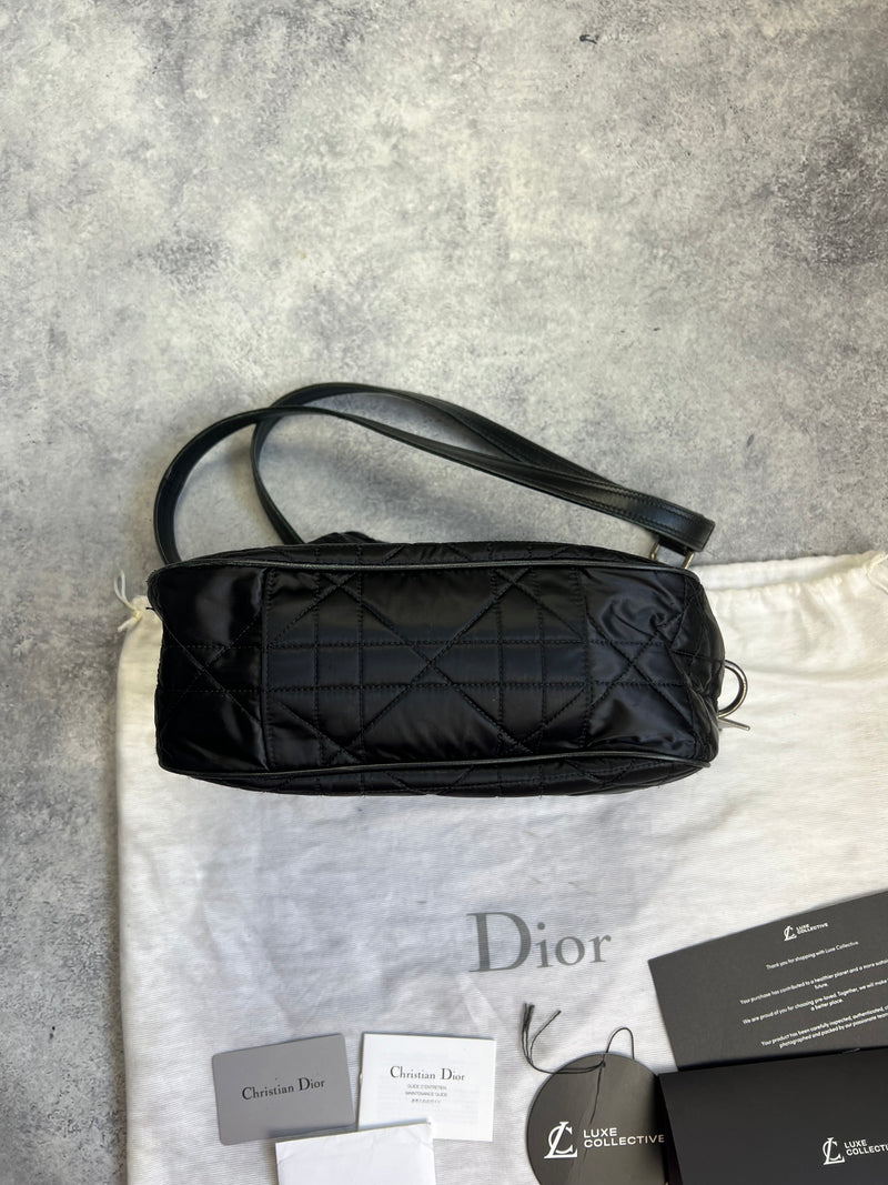 Christian Dior women’s black Cannage bucket bag