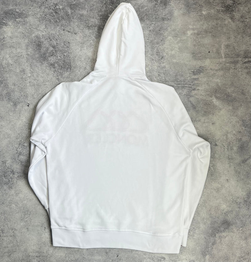 Moncler white logo hoodie