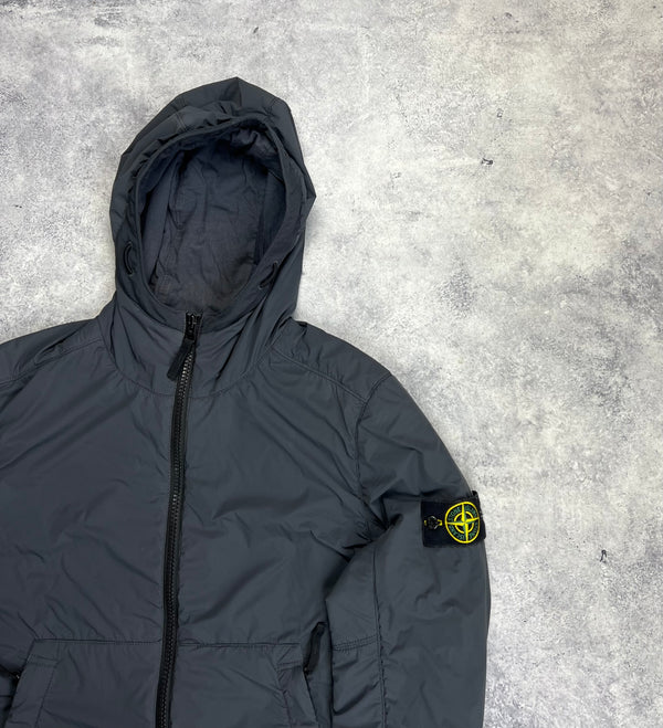 Stone island 2021 dark grey composite polartec hooded jacket