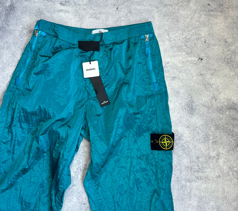 Stone island SS23 teal blue nylon cargo trousers