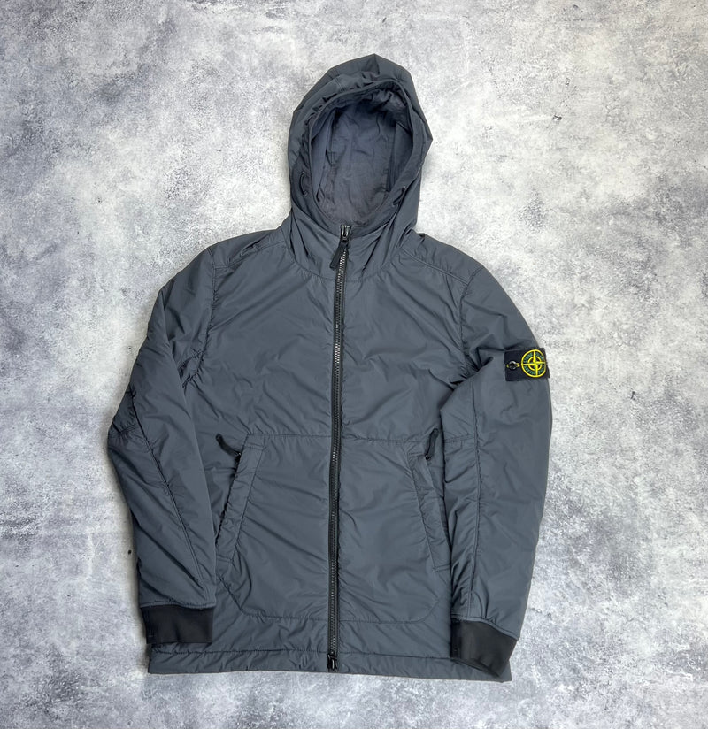 Stone island 2021 dark grey composite polartec hooded jacket