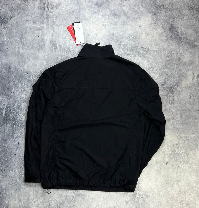 CP company nylon chrome black half zip overshirt