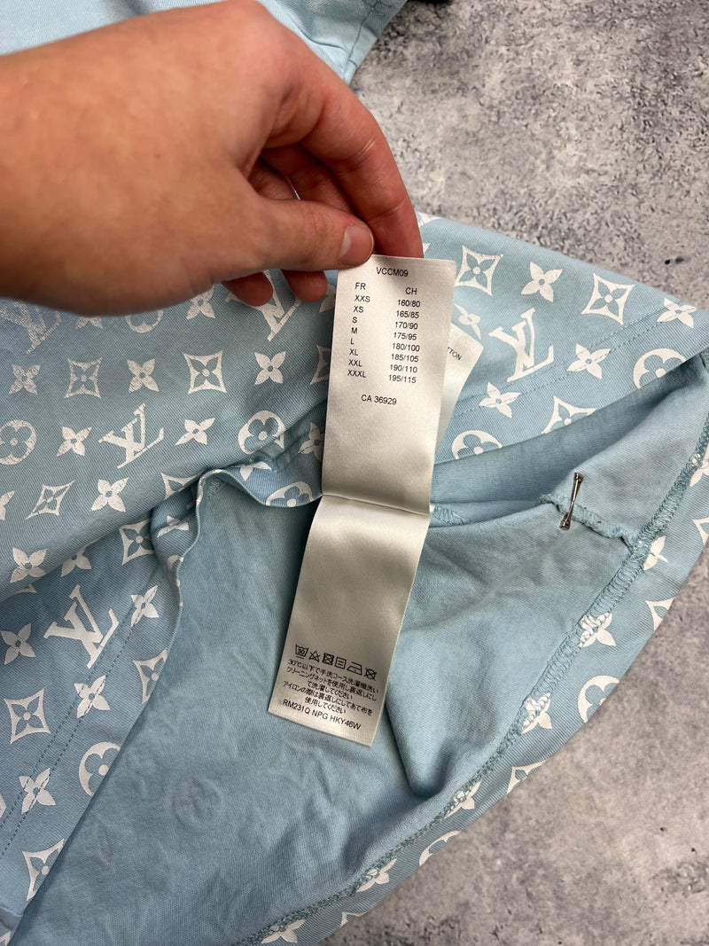 Louis Vuitton baby blue Gradient tee