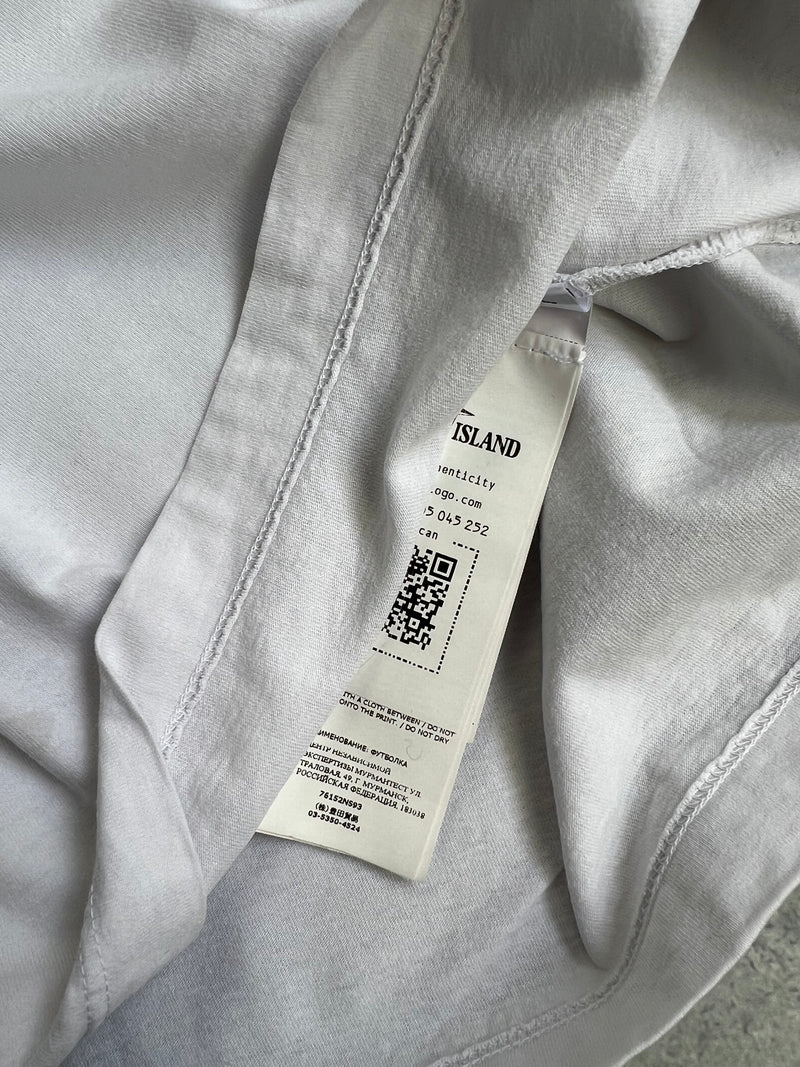 Stone island 2022 white tricromia two tee