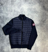 Canada goose navy blue hybridge knit packable