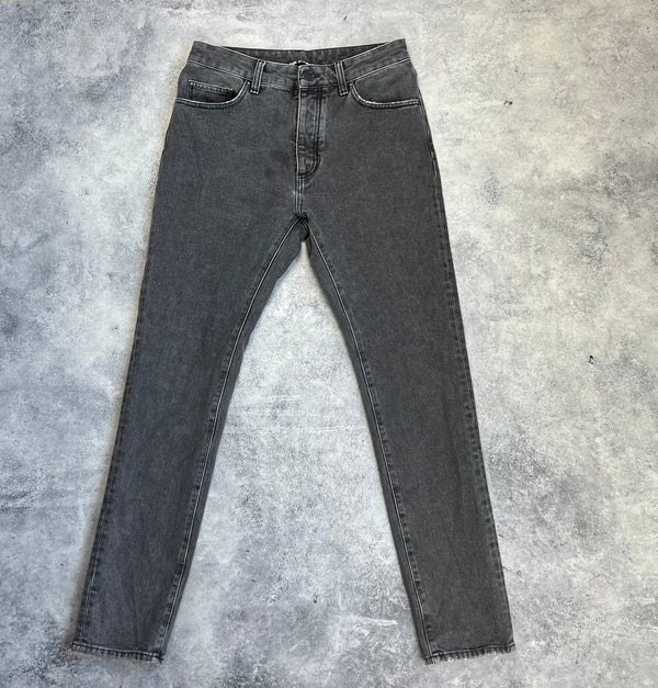 Palm angels curved logo grey denim jeans