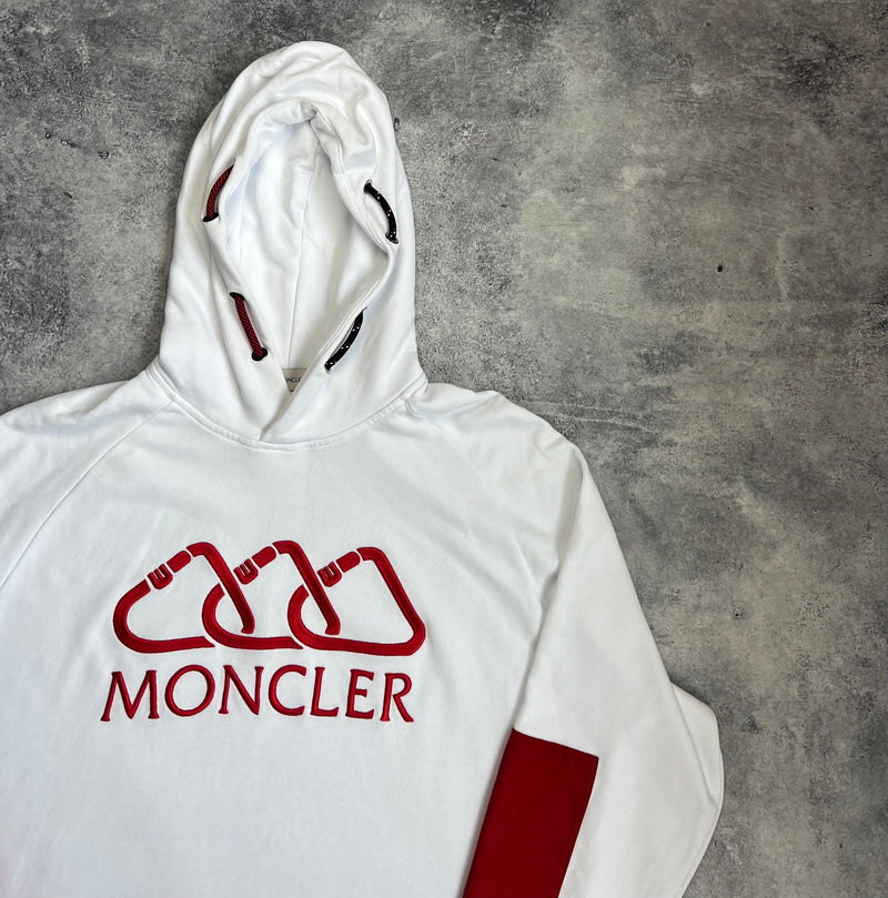 Moncler white logo hoodie