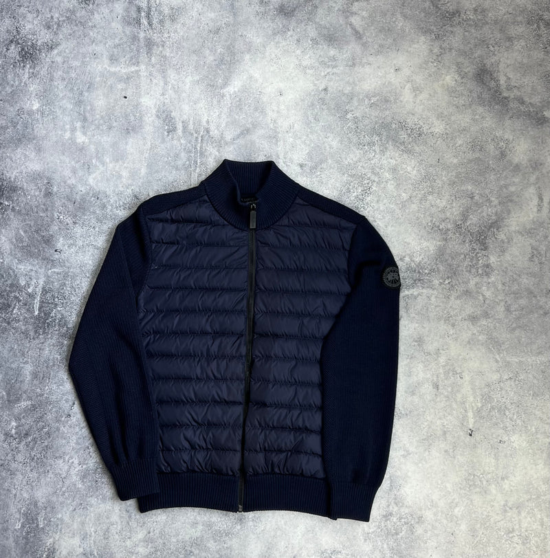 Canada goose navy black label hybridge knit