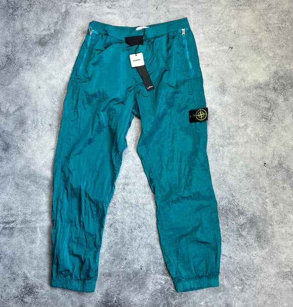 Stone island SS23 teal blue nylon cargo trousers