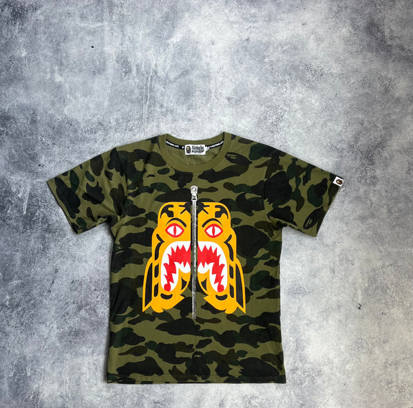 Bape green camo tiger tee