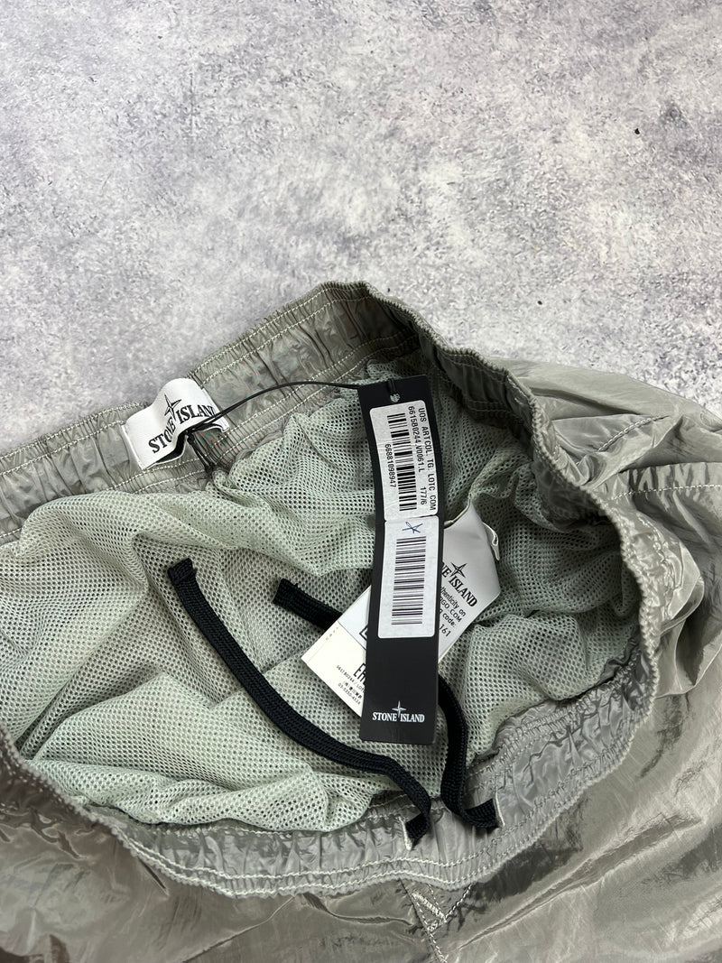 Stone island 2017 silver nylon metal swim shorts