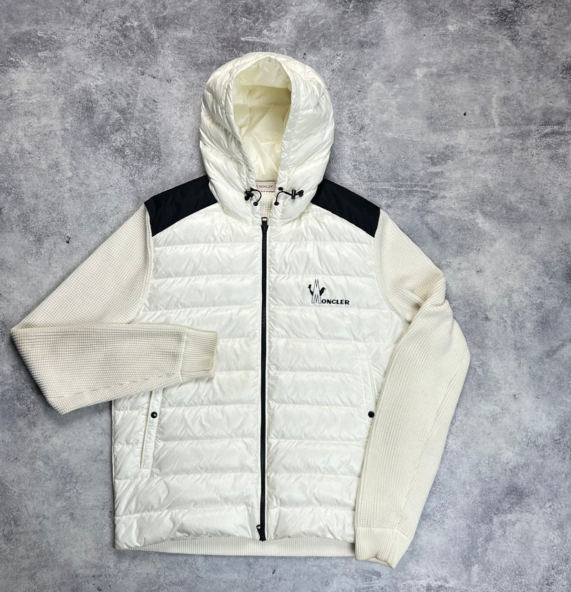 Moncler white padded tricot cardigan