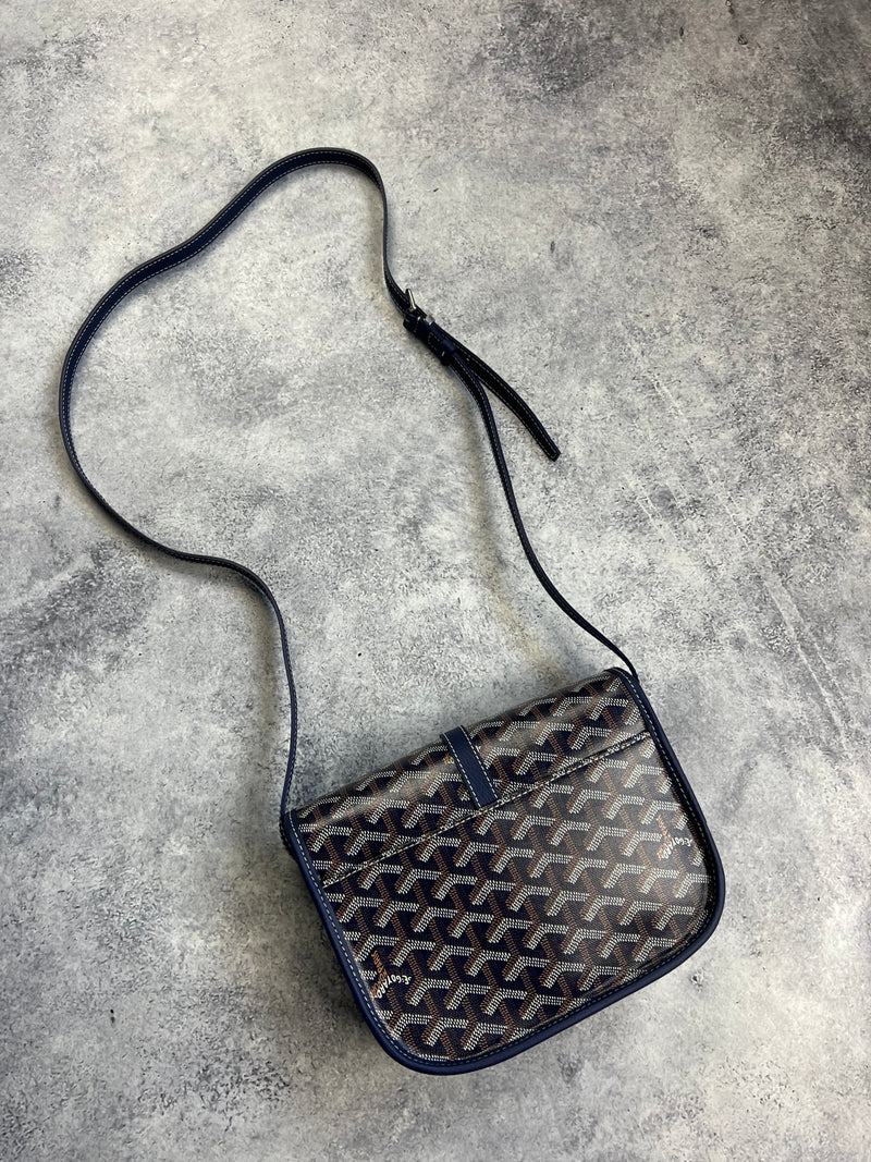 Goyard Belvedere PM navy messenger bag