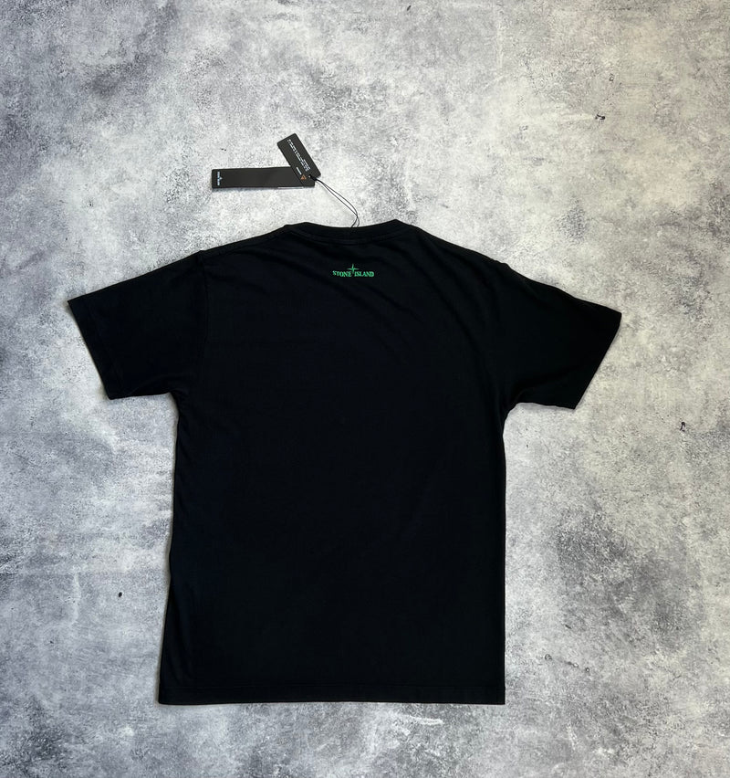 Stone island 2021 black holographic tee