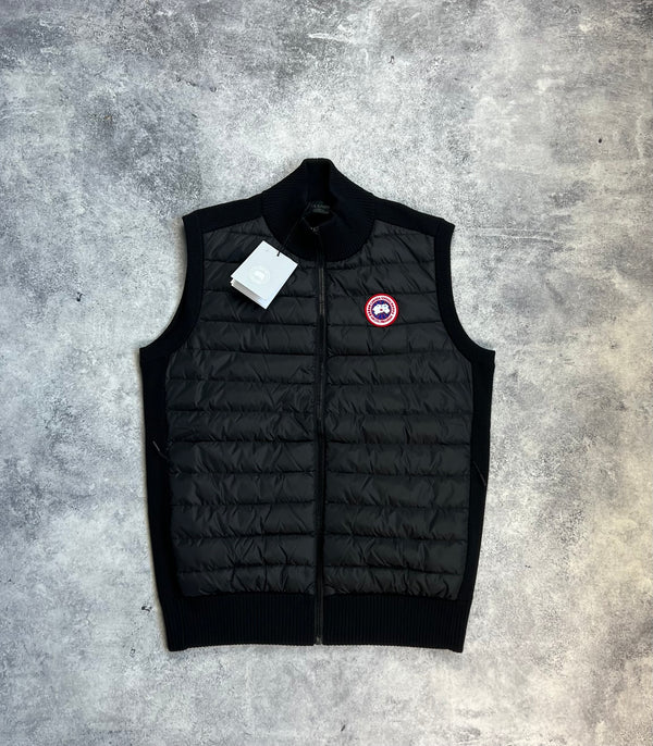 Canada goose black hybridge knit gilet