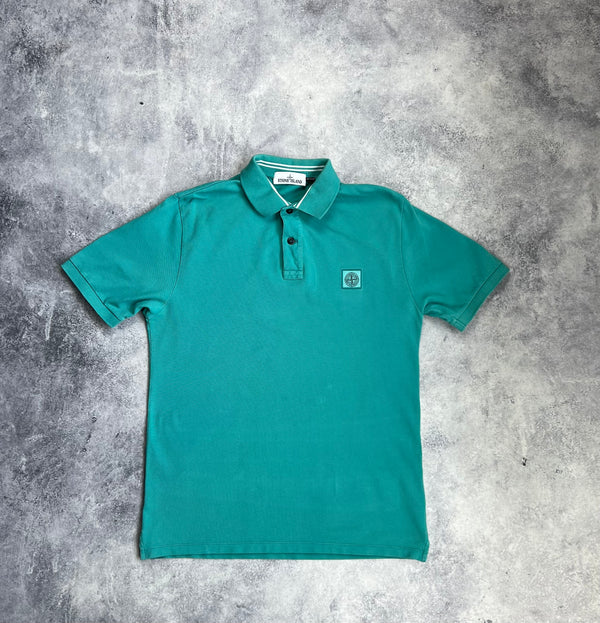 Stone island green polo shirt